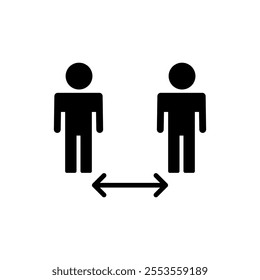 Social distance icon vector. social distancing sign and symbol. self quarantine sign