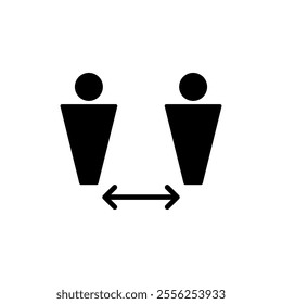 Social distance icon vector. social distancing sign and symbol. self quarantine sign