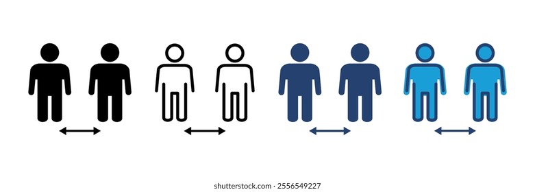 Social distance icon vector. social distancing icon. self quarantine sign