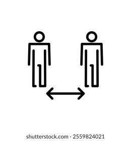 Social distance icon vector. social distancing sign and symbol. self quarantine sign