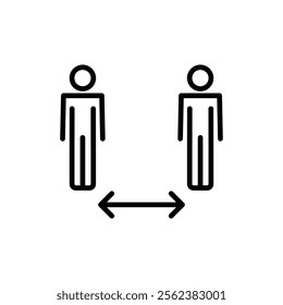 Social distance icon vector. social distancing sign and symbol. self quarantine sign