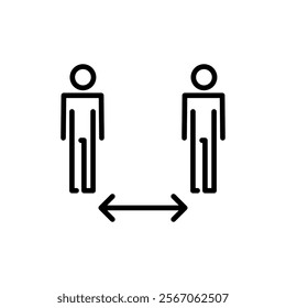 Social distance icon vector. social distancing sign and symbol. self quarantine sign