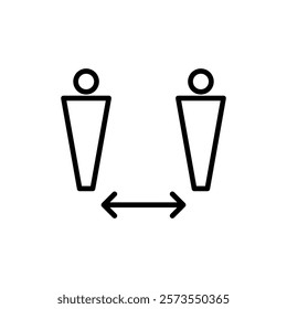 Social distance icon vector. social distancing sign and symbol. self quarantine sign