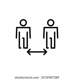 Social distance icon vector. social distancing sign and symbol. self quarantine sign