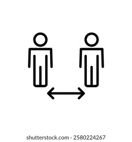 Social distance icon vector. social distancing sign and symbol. self quarantine sign