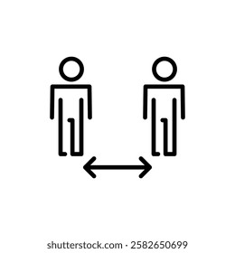 Social distance icon vector. social distancing sign and symbol. self quarantine sign