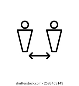 Social distance icon vector. social distancing sign and symbol. self quarantine sign