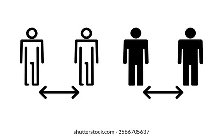 Social distance icon vector. social distancing sign and symbol. self quarantine sign