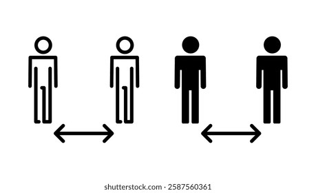 Social distance icon vector. social distancing sign and symbol. self quarantine sign