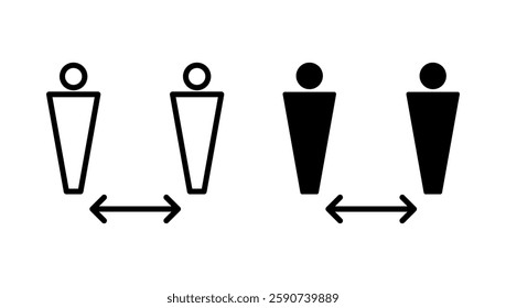 Social distance icon vector. social distancing sign and symbol. self quarantine sign