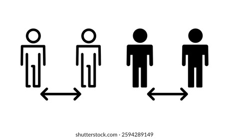 Social distance icon vector. social distancing sign and symbol. self quarantine sign