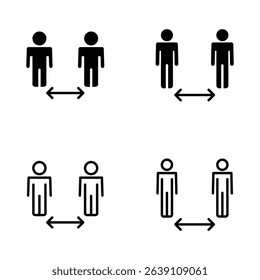Social distance icon vector. social distancing sign and symbol. self quarantine sign