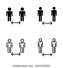 Social distance icon vector. social distancing sign and symbol. self quarantine sign