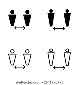 Social distance icon vector. social distancing sign and symbol. self quarantine sign