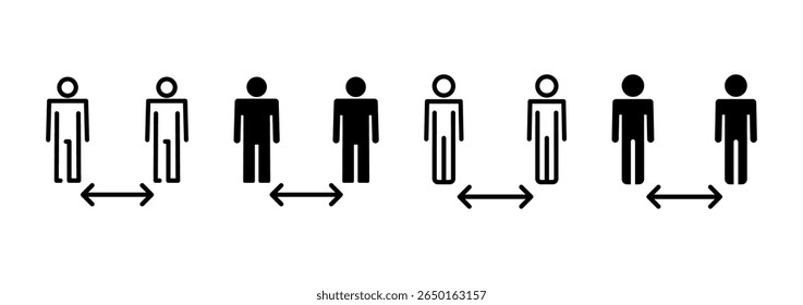 Social distance icon vector. social distancing sign and symbol. self quarantine sign