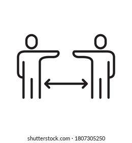 social distance icon vector eps