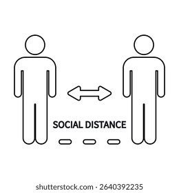 Social distance icon. Vector illuistration.