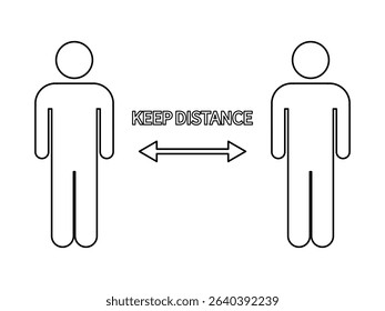 Social distance icon. Vector illuistration.