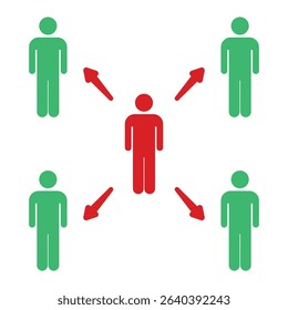 Social distance icon. Vector illuistration.