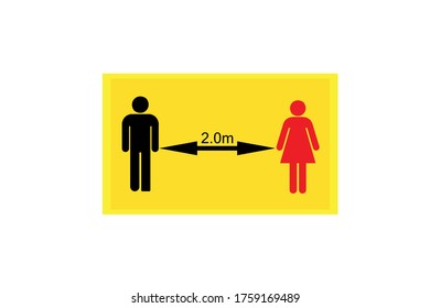 Social distance icon vector illustration. New rules of life under quarantine.
