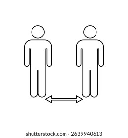 Social distance icon. Vector illustration