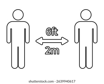 Social distance icon. Vector illustration