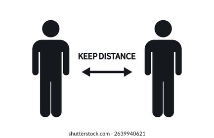 Social distance icon. Vector illustration
