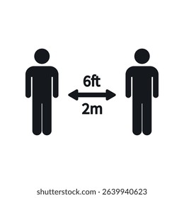 Social distance icon. Vector illustration
