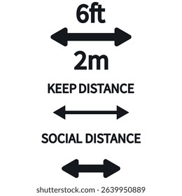 Social distance icon. Vector illustration.