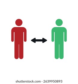 Social distance icon. Vector illustration.