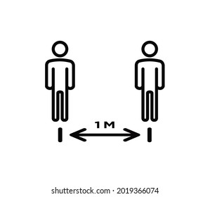 Social distance icon vector logo design template