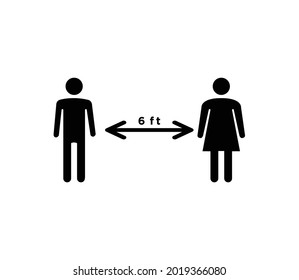 Plantilla de diseño del logotipo del vector de la distancia social