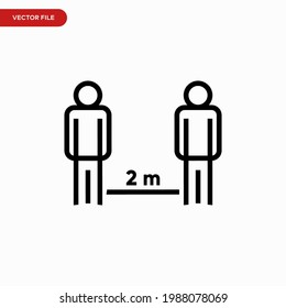 Social distance icon vector. Simple social distancing sign