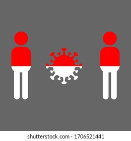 Social distance icons are isolated against the background. Maintain distance mark. Corona virus. Social Distance and Independent Quarantine.