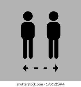 Social distance icons are isolated against the background. Maintain distance mark. Corona virus. Social Distance and Independent Quarantine.