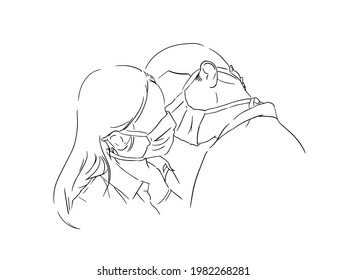 Social distance kissing to protect against viruses. And prevent sickness