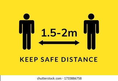 Social distance meter icon. Keep distance corona virus safe quarantine. Coronavirus safety sign