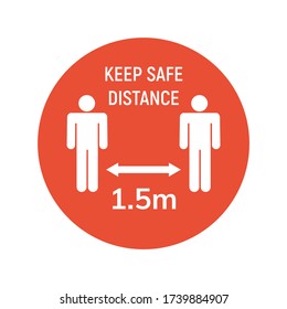 Social distance meter icon. Keep distance corona virus safe quarantine. Coronavirus safety sign