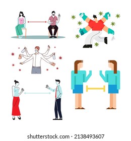 social distance people icon vector image to remember that the corona virus is still around