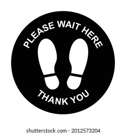 social distance please wait here sign icon vector
