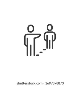 Social Distance Related Vector Line Icons.