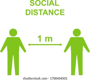 Social distance. Safe distance between people. Vector, cartoon illustration. Vector.