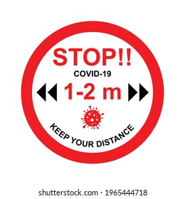 Social distance sign. Keep your distancing. the 1.5 meter distance. Coronovirus epidemic protective. Vector illustration
