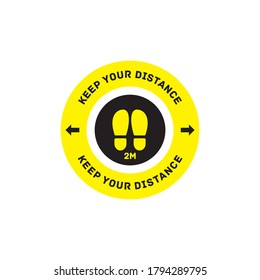 social distance sign sticker vector eps