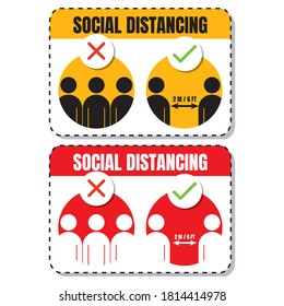social distance signage icon vector