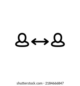 Social distance simple icon vector. Flat design.ai