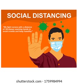 social distance vector design illustration