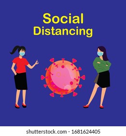 social distance vector due to the corona covid-19 virus that is sweeping the world