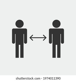 Social distance vector icon illustration sign
