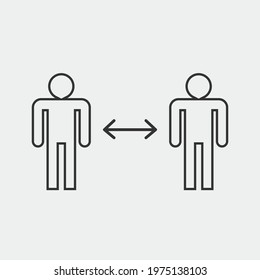 Social distance vector icon illustration sign